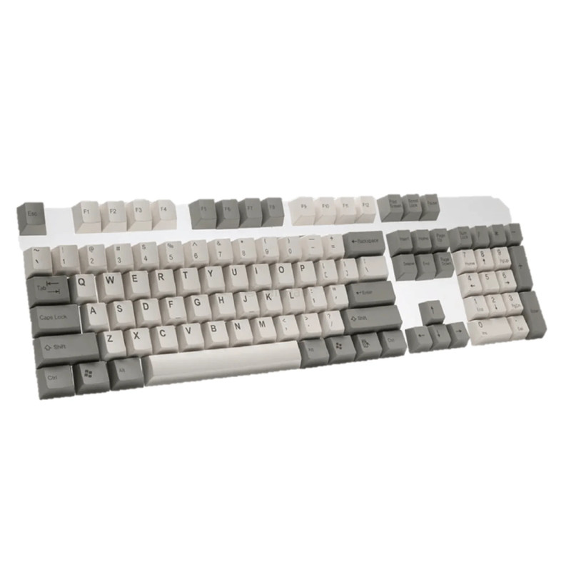 Tai-Hao 104 Keys-Double Shot Keycap + 1 Keys Puller - Gray And White - أكسسوار لوحة مفاتيح